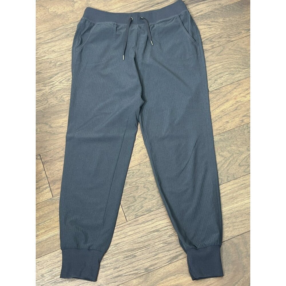 ATHLETA City Stripe Jogger Pants Gray Sz 4 #138479 EUC